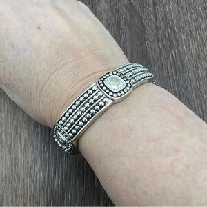 Signed NAPIER Silver Tone Women's Stretch Bracelet